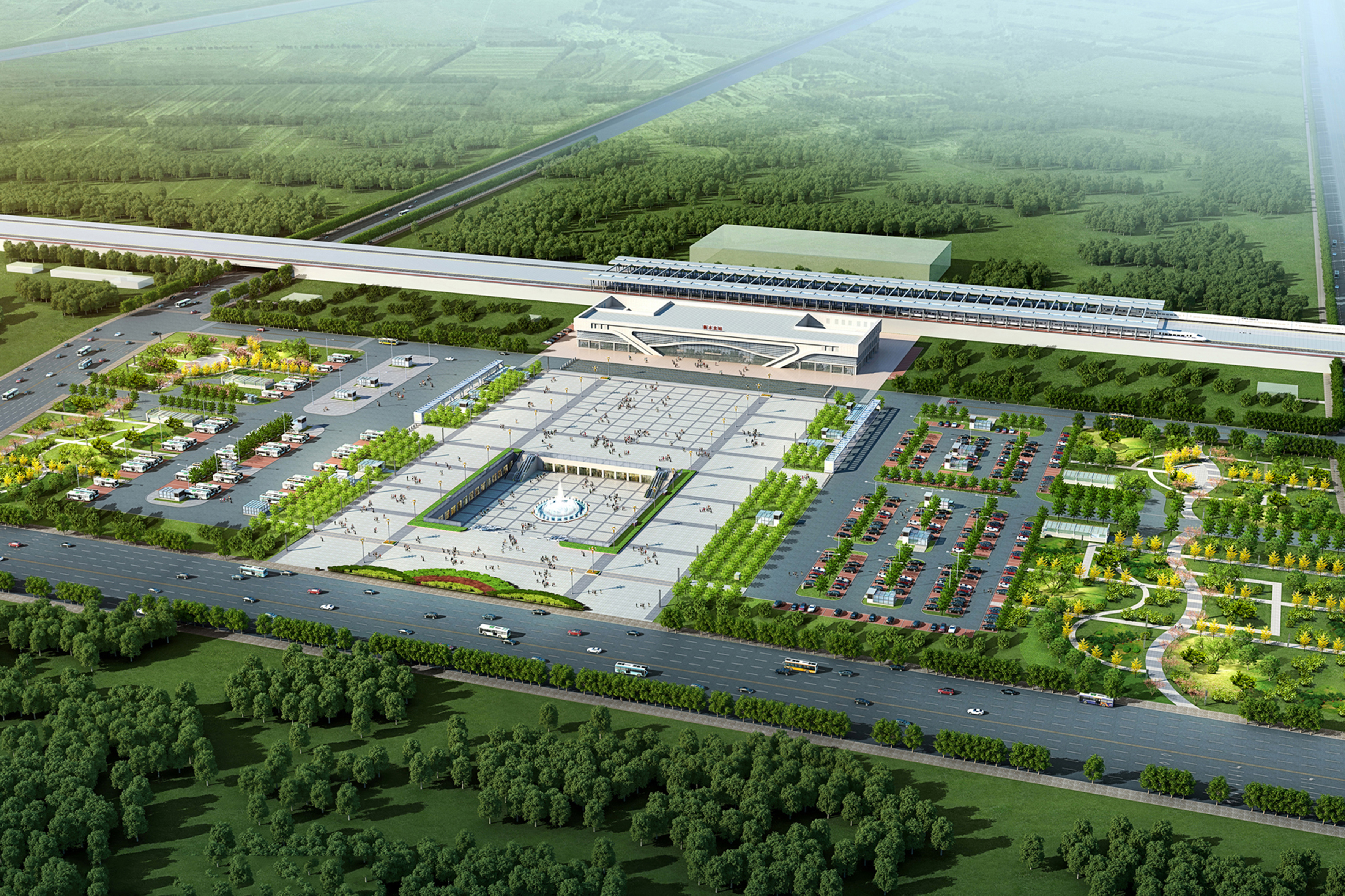 广场景观--衡水北高铁站站前广场项目